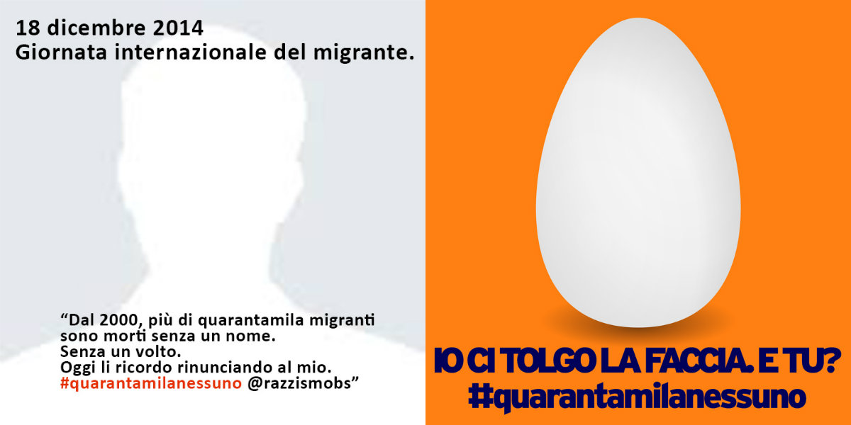 Quarantamila Nessuno 2014: cancella la tua faccia dai social!