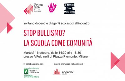 Incontro 16 ottobre – Stop bullismo? La scuola risponde come comunità!